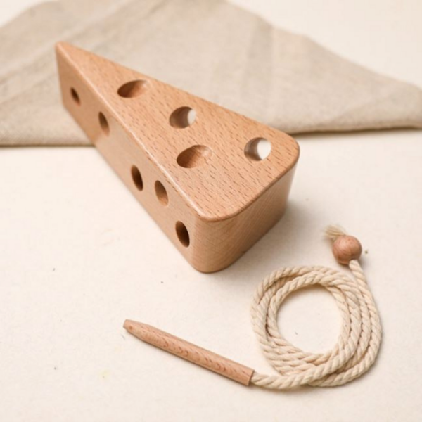 Wooden Cheese Threading Block | Little Loves & You