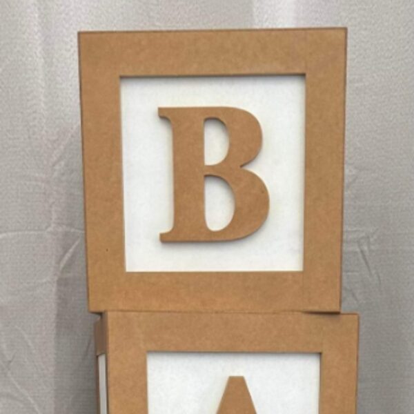 ‘BABY’ Wooden Letter Boxes for HIRE | Little Loves & You