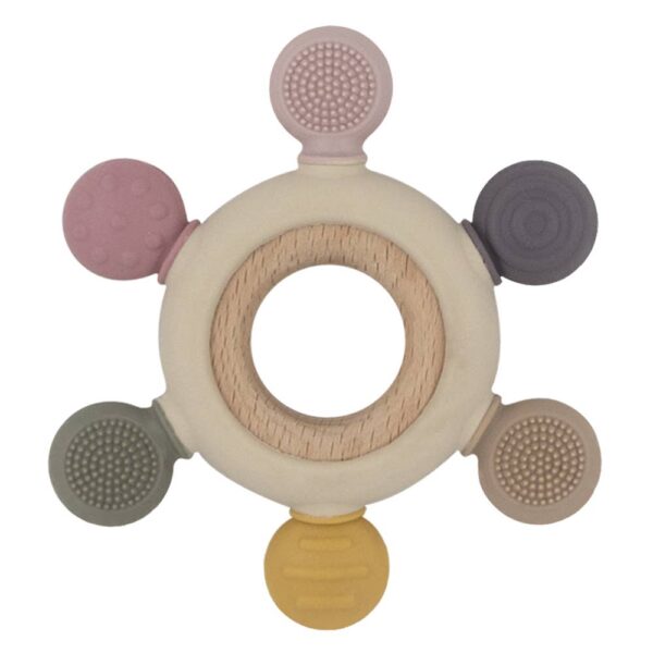 Multi-Surface Teething Wheel – Rose | Living Textiles