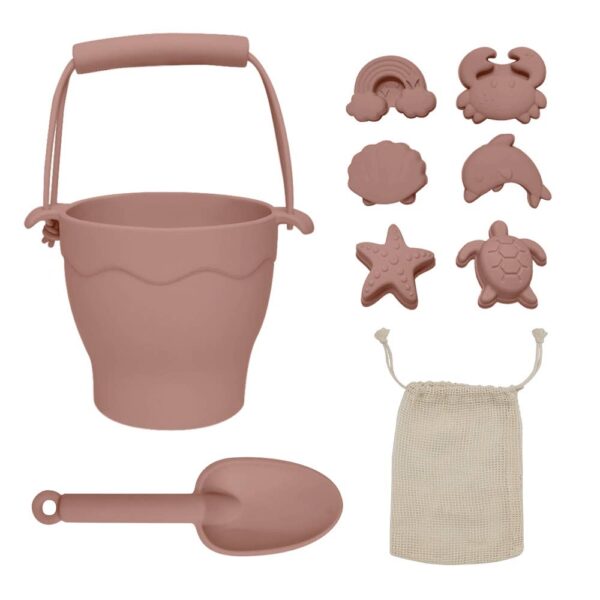 Silicone 8pc Bucket & Spade Set – Rose | Living Textiles