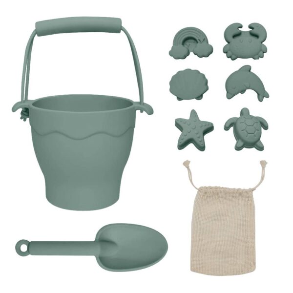 Silicone 8pc Bucket & Spade Set – Sage | Living Textiles