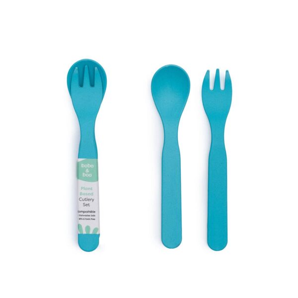 Plant-Based Cutlery Set – Blue | Bobo&Boo