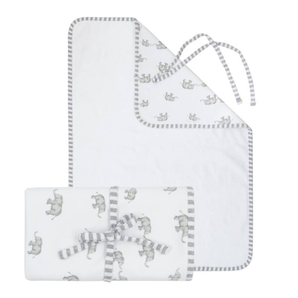 Travel Change Mat – Watercolour Elephant | Living Textiles