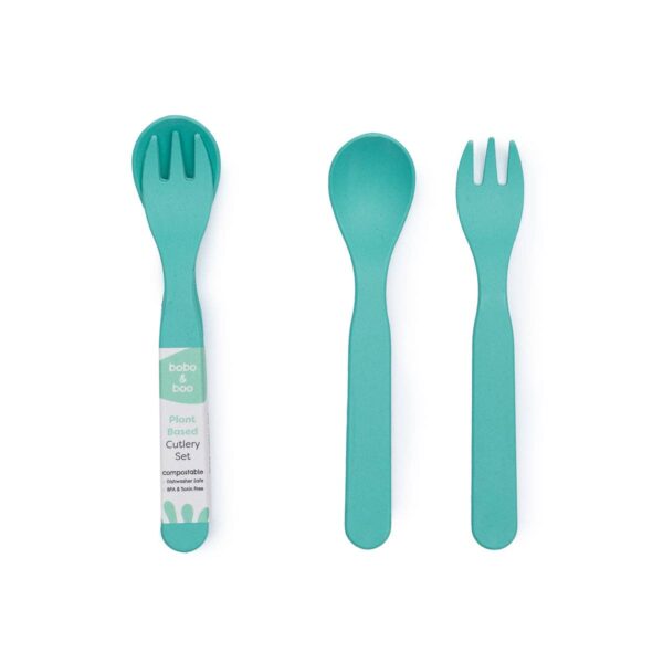 Plant-Based Cutlery Set – Green | Bobo&Boo