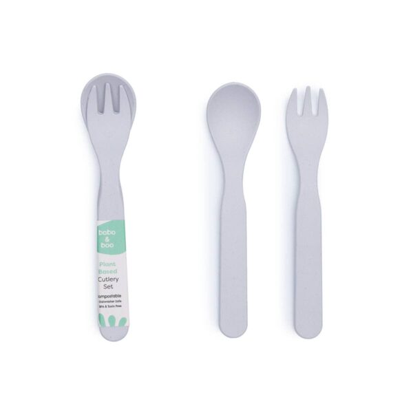 Plant-Based Cutlery Set – Grey | Bobo&Boo