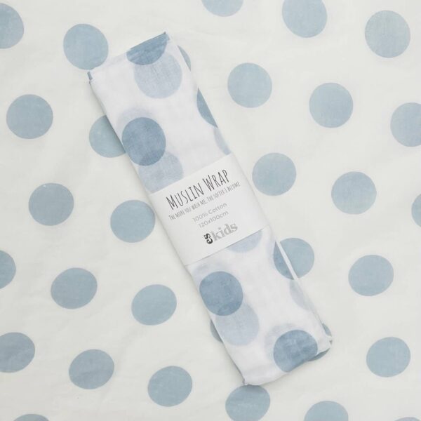 Muslin Wrap – Large Blue Dot | ES Kids