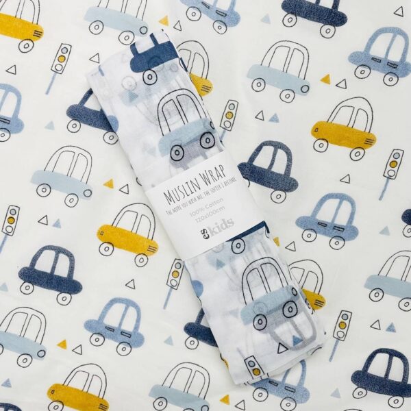 Muslin Wrap – Car Print | ES Kids