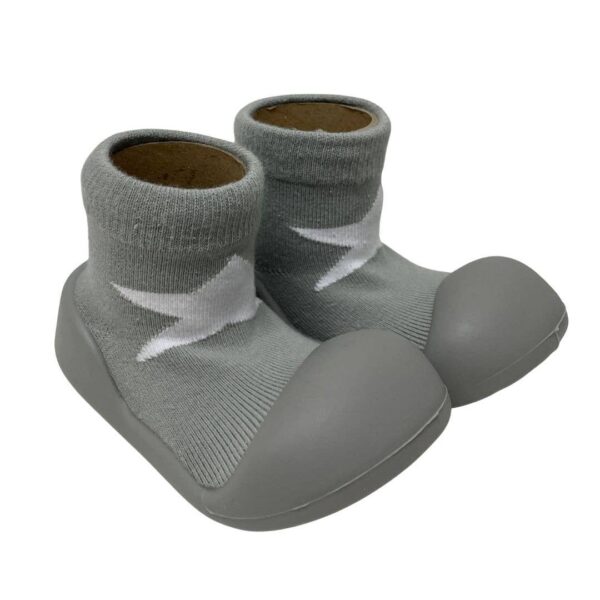 Rubber Soled Socks – Grey/White Star | ES Kids