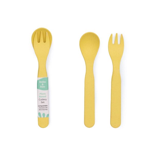 Plant-Based Cutlery Set – Yellow | Bobo&Boo