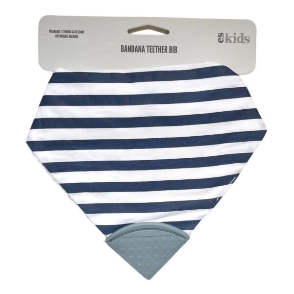 Bandana Teether Bib – Navy Grey | ES Kids