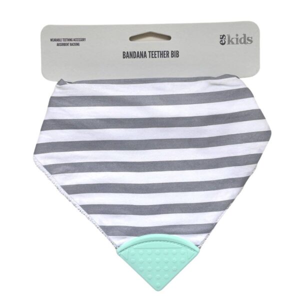 Bandana Teether Bib – Grey Mint | ES Kids