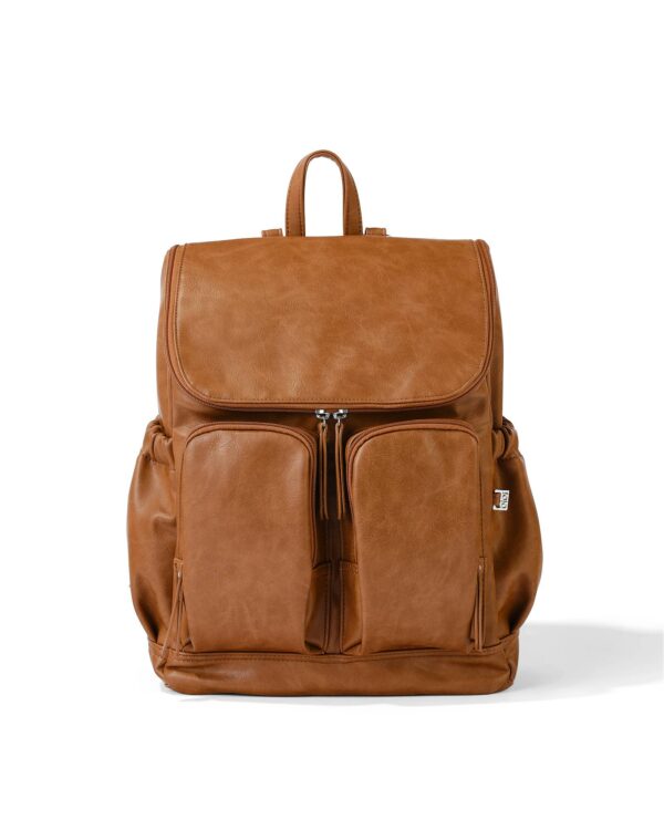 Signature Nappy Backpack – Tan Vegan Leather | Oioi