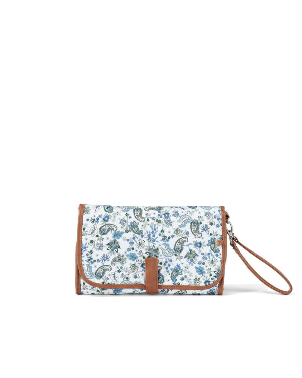 Change Mat Clutch – Blue Paisley/Tan | Oioi