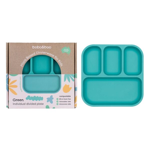 Bento-Style Divided Plates – Individual – Green | Bobo&Boo