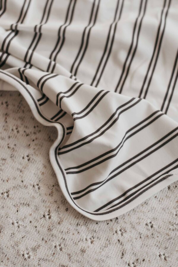 Jersey Swaddle – Charcoal Stripe | Bencer & Hazelnut