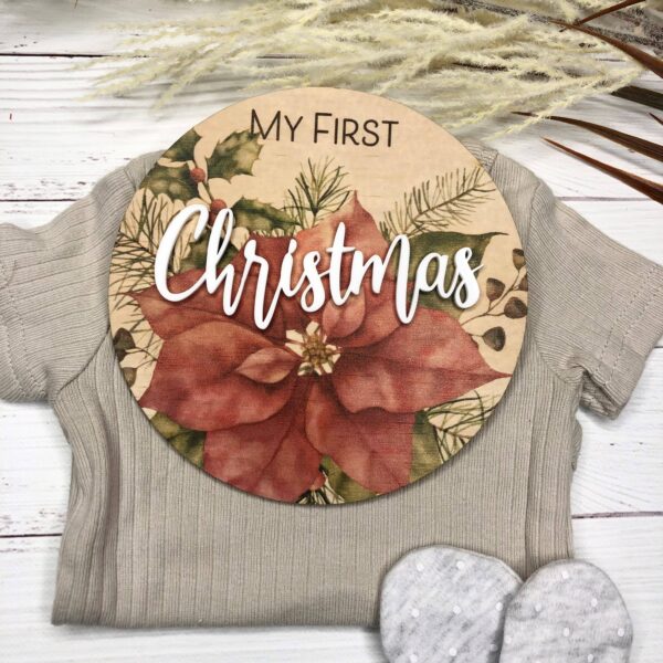 Poinsettia – 3D My First Christmas Plaque | Inspired Wholesale