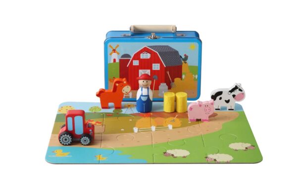 Farm Playset With Puzzle In Tin | ToysLink