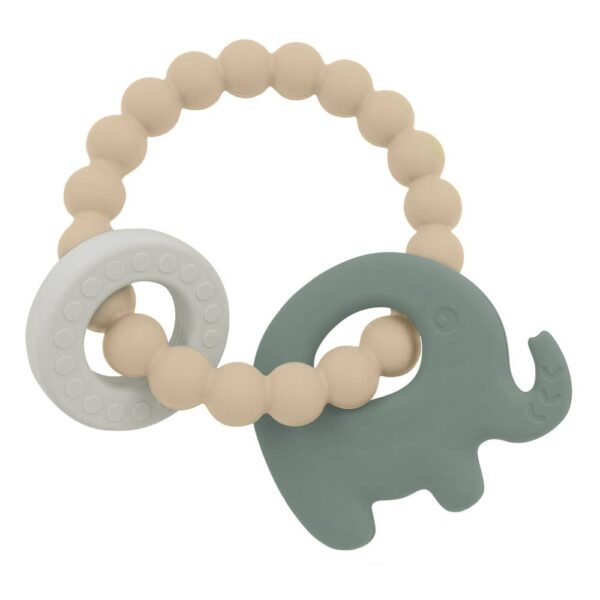 Silicone Elephant Teether – Sage